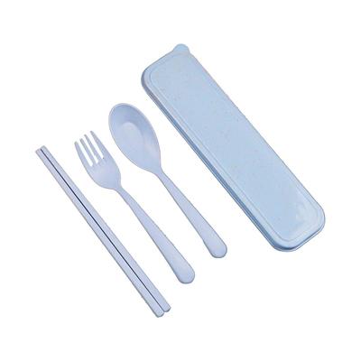 Cucchiaio, forchetta, bacchette da viaggio 3 in 1, stoviglie in plastica portatili e riutilizzabili