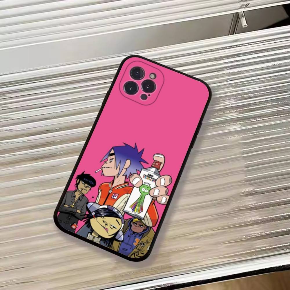 

G-gorillaz Comic rock band Phone Case For iPhone 17,16,15,14,13,12,11 Plus,Pro Max,XS,Soft Silicone Black Cover iPhone16e