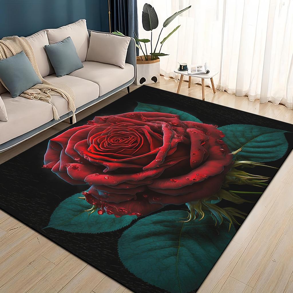 27 Style New Colorful Rose Romantic Flower Love Carpet Rug for Living Room Bedroom Home Sofa Decoration,kids Non-slip Floor Mat