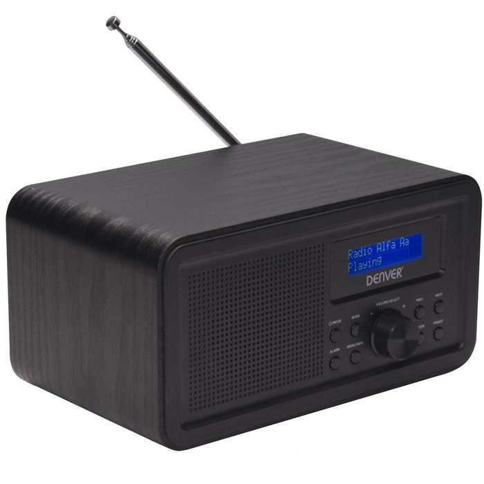 Denver dab-30black radio portable 1w rms - personnel numérique noir, dab + radio numérique, fonctionne sur 230v ou piles