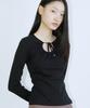PROVO Shirred Ribbon Top / Black