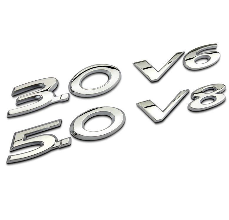 Car ABS Rear Trunk Words Letters For JAGUAR V6 3.0 V8 5.0 Logo Badge Emblem Decals Sticker Decoration accessories Q4