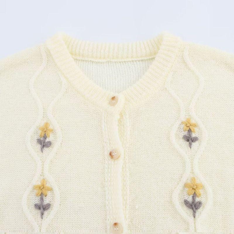 Kaslead New Women Clothes Western Style Jacquard Diamond Thin Round Neck Knit Cardigan Sweater Outerwear