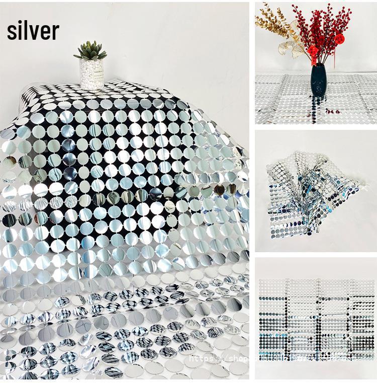 Runde Pailletten-String-Spiegelvorhang für Hochzeits- und Party-Hintergrunddekoration