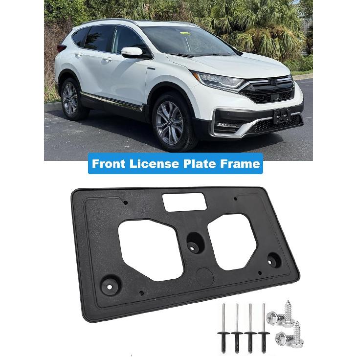 FASTCHE Front Bumper License Tag Plate Frame Bracket Holder Compatible with 2020 2021 2022 Honda CR-V Replace #71145TLAA50, HO1068134