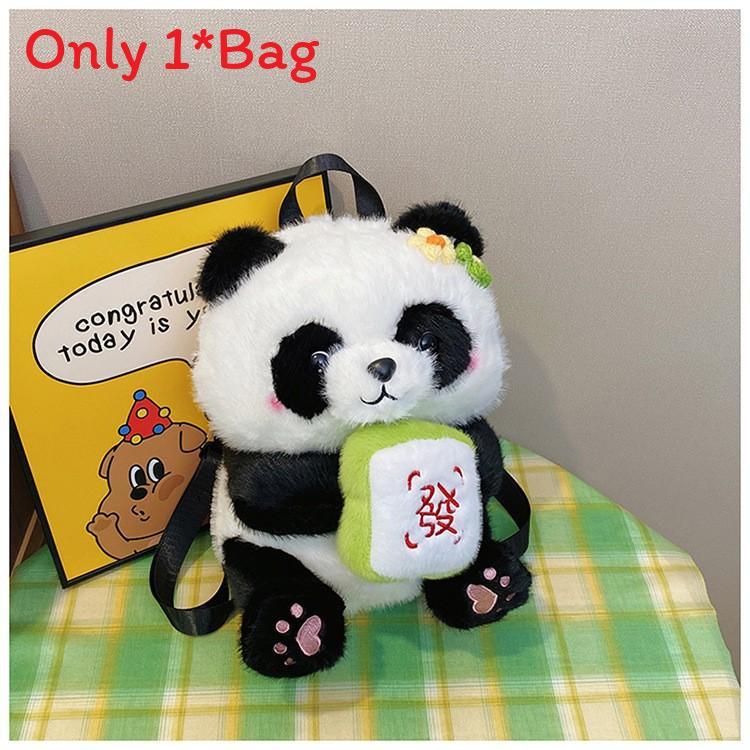 Plüsch-Rucksack mit Panda-Motiv für Mädchen, atmungsaktives Design und sicherer Reißverschluss für den täglichen Gebrauch