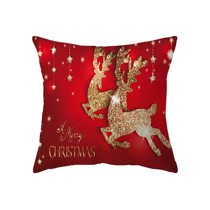 Christmas Theme Christmas Decoration Printing Pattern Cushion Cover Home Living Room Sofa Decoration Pillow Pillow Cover
