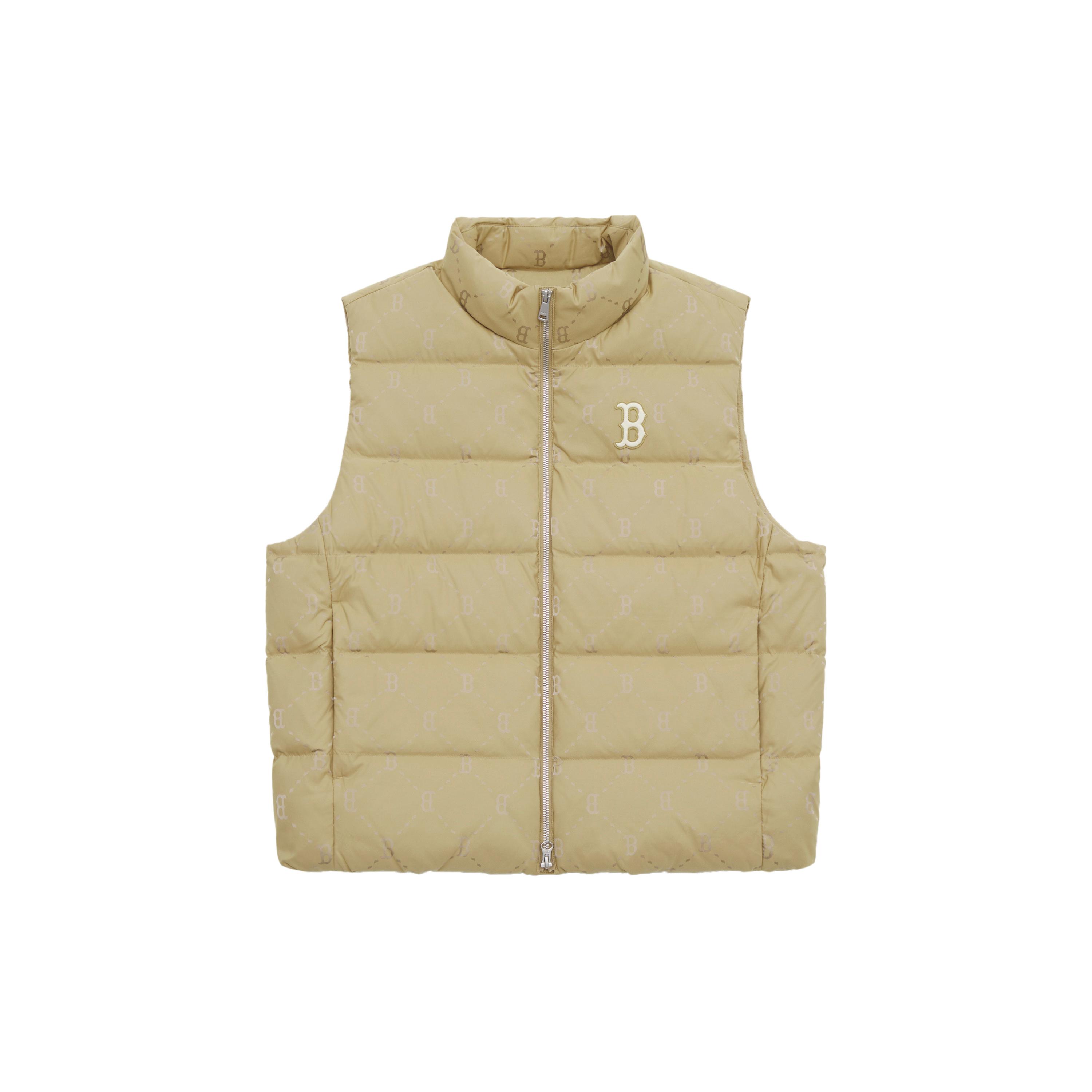 

New MLB MONOGRAM Collection Boston Red Sox 24FW Down Vests Unisex Light Beige 3ADVM0246-43BGL L