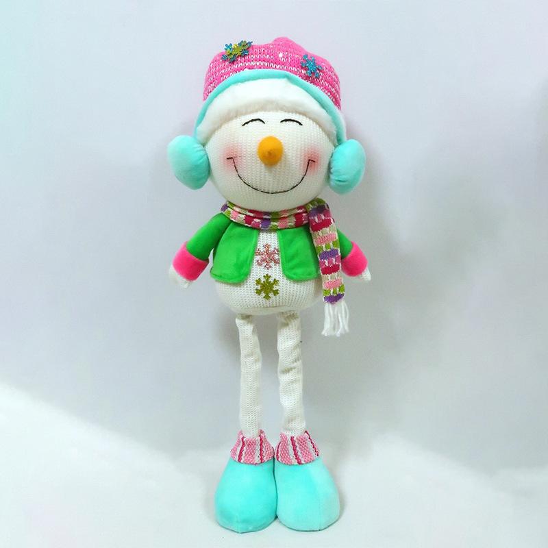 Telescopic long-legged plush doll creative Christmas ornament ornament cartoon Santa Claus shape fabric doll