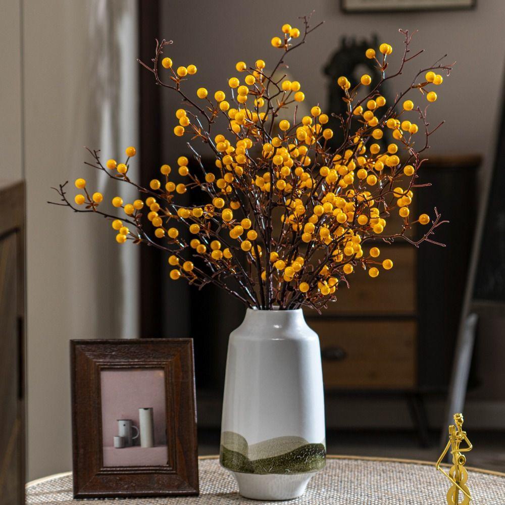 85cm Length Artificial Holly Artificial Plants Berry Branch Red Berry Branch Little Red Fruit Home Decoration Home Relocation
