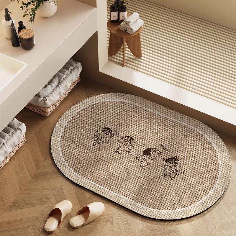 Diatomite Super Absorbent Non-Slip Bathroom Mat Toilet Anti-Skid Bathtub Foot Mat Kitchen Living Room Floor Mat Entrance Doormat