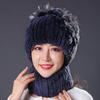 Fur Hat Winter Female Warm Scarf Mother Middle Aged Thickened Rex Rabbit Hair Hat Female Autumn and Winter