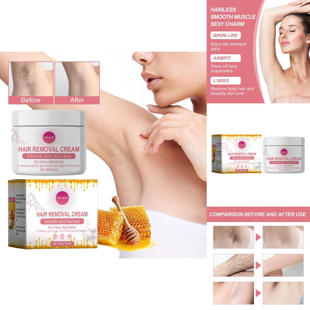 Eelhoe Honey Hair Removal Cream For Smooth Gentle Skin Suitable For Underarms Legs And Arms
