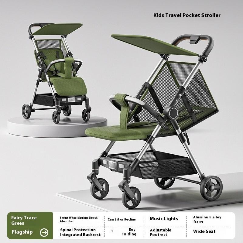 Baby Walking Artifact Cart Foldable Baby Walking Travel Umbrella Car Can Be Made Reclining Pocket Car Baby Baby Light and Compact