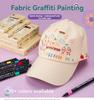 6/30 Colors Fabric Markers - Fine Tip Fabric Markers Permanent for Clothes - No Bleed Pens for T-Shirts, Bags, Textile, Canvas,
