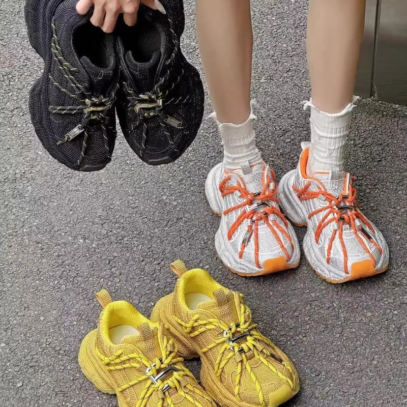 Gypsy rhinestone thick-soled strap dad shoes women's breathable trendy sneakers