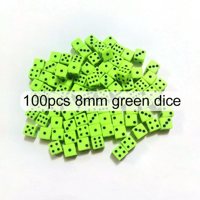 100pcs/lot 8mm Mini 6-sided Dice Acrylic for Party Leisure And Entertainment Gambling Props Chessboard Game Accessories TMZ
