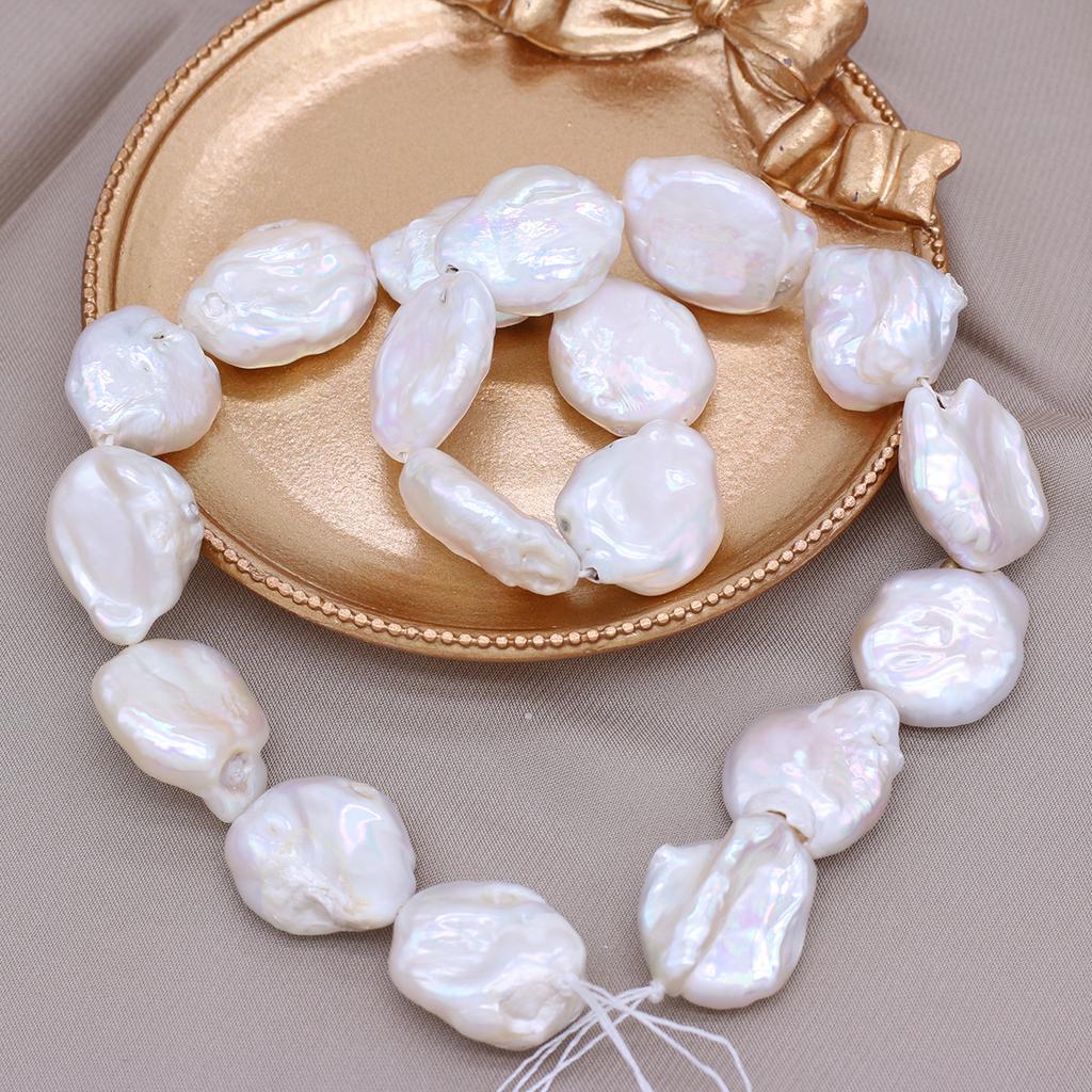 1String, 18×20-20×22mm Baroque Natural Freshwater Irregular Pearls 36cm Loose Beads for Handmade Jewelry Craft Supplies, DIY Holiday Gifts