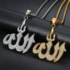 Colar Pingente Padrão Runa de Alá Islâmico Vintage para Homens Mulheres Retro Boa Sorte Oração Cristal Incrustado Religioso