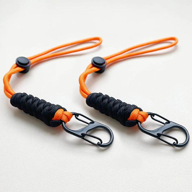 4PCS Hand Woven Umbrella Rope Keychain Wrist Strap Outdoor Car Key Hanging Cord Portable Durable Wear-resistant External Buckle