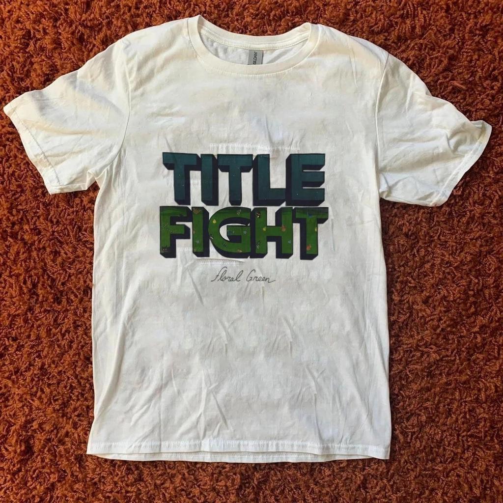 Camiseta Verde Floral da Banda Title Fight Unissex Concerto P-5GG U204