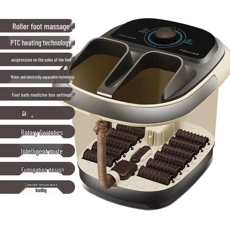 Electric Foot Spa Massager with Rollers and Red Light