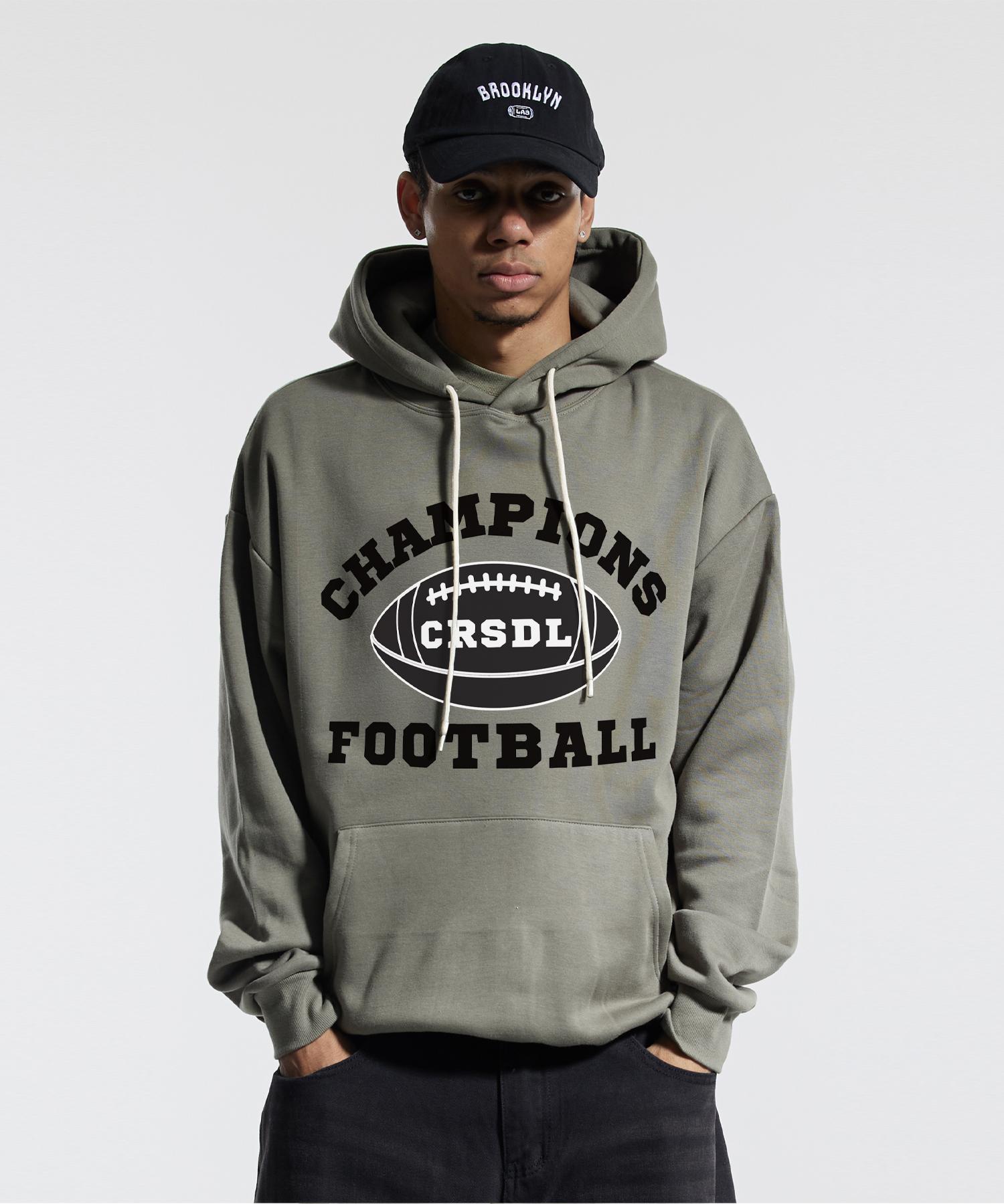 Cream Soda Lab 1984 Champion Football Hoodie Khaki Fleece-Lined Xl (3)