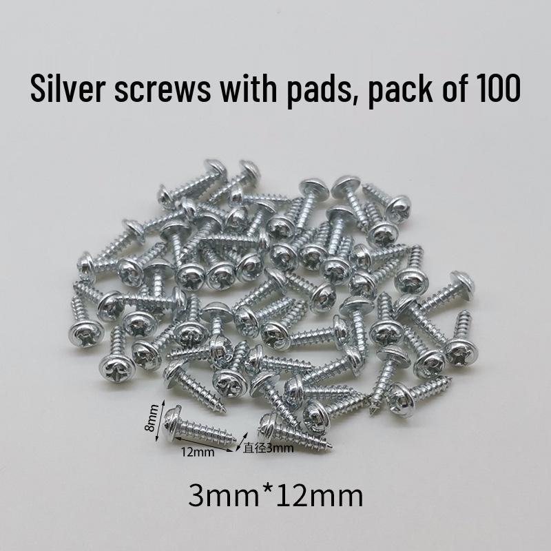 Golden, Silver, and Black Self-Tapping Wide Head Screws with Washers