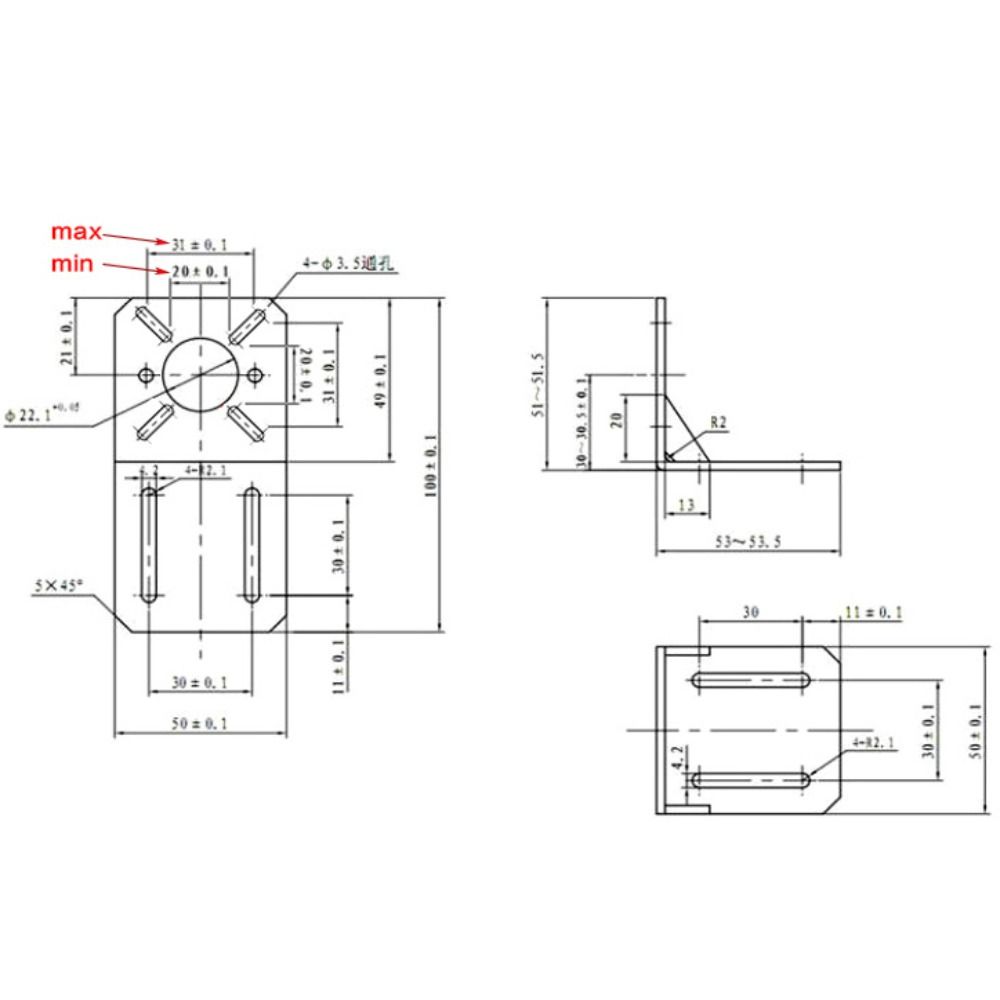 Fixed Seat Universal 28/35/42 Stepper Fixing Mounting Base 775Motor Mount Bracket DC Motors Parts