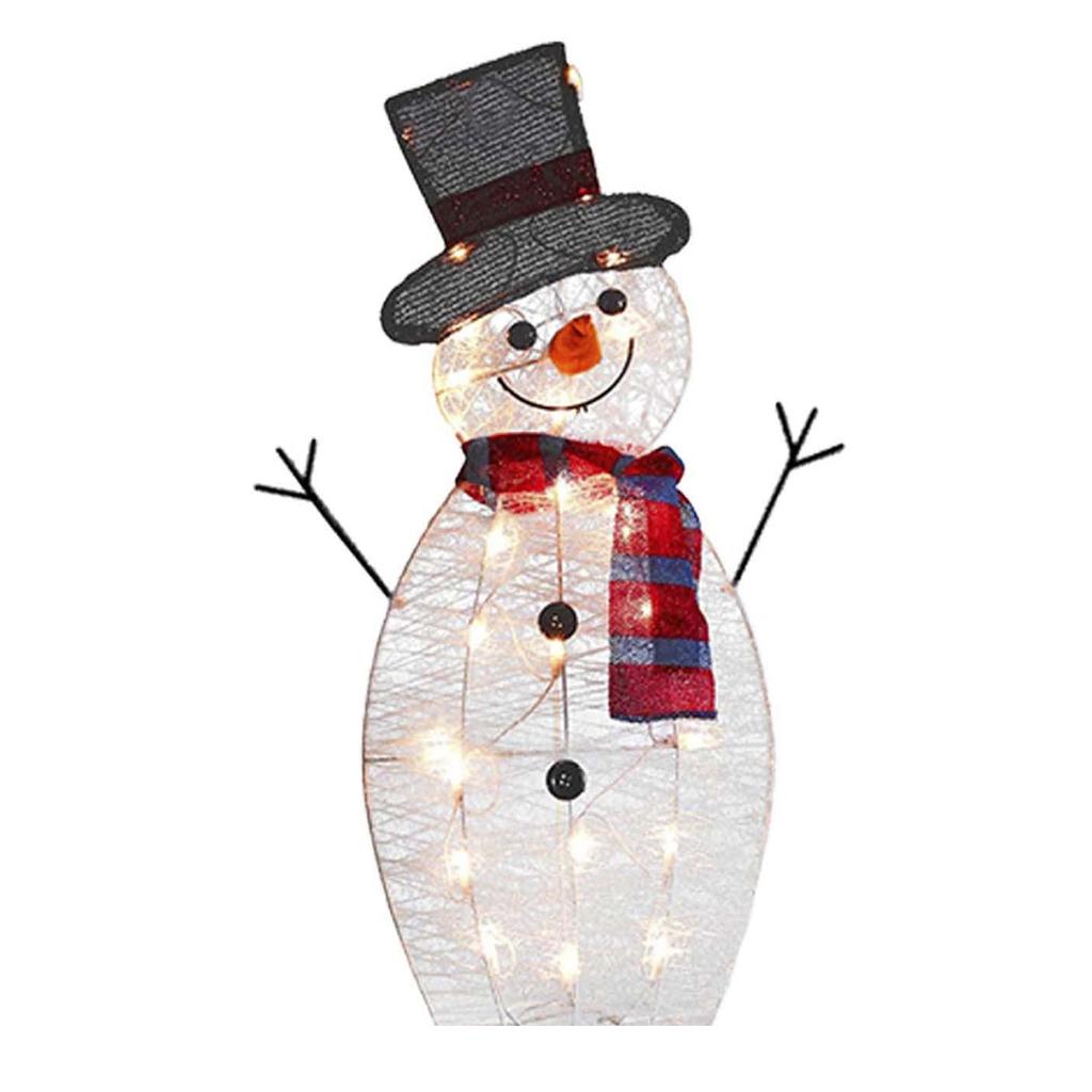 Acrylic Snowman Ornament with LED Light Cute Lovely Interesting Santa Ornament for Holiday Party Decoration