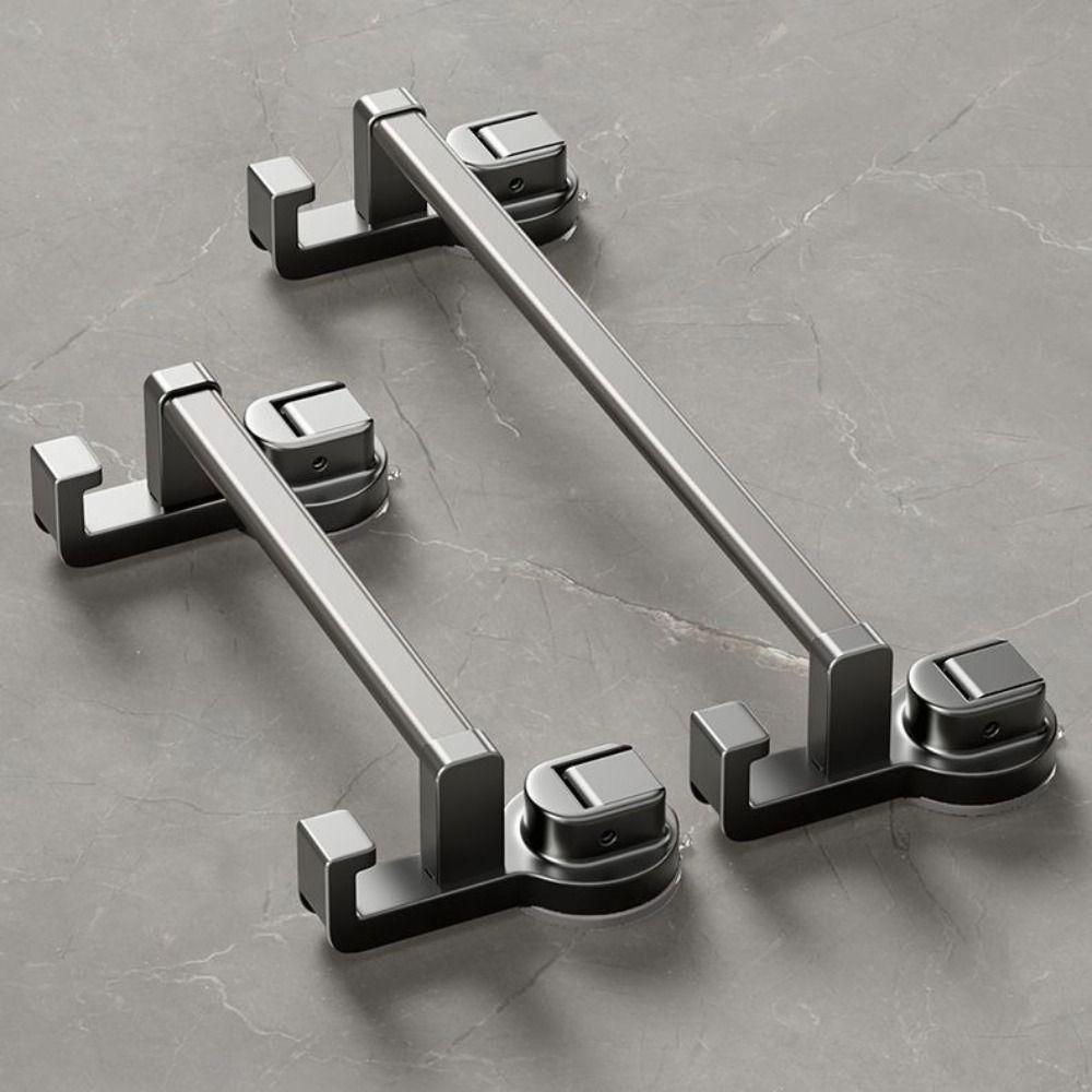 Wall Mounted Bathroom Towel Rack Punching Free Towel Storage Hanger Suction Cup Towel Pole  Kitchen