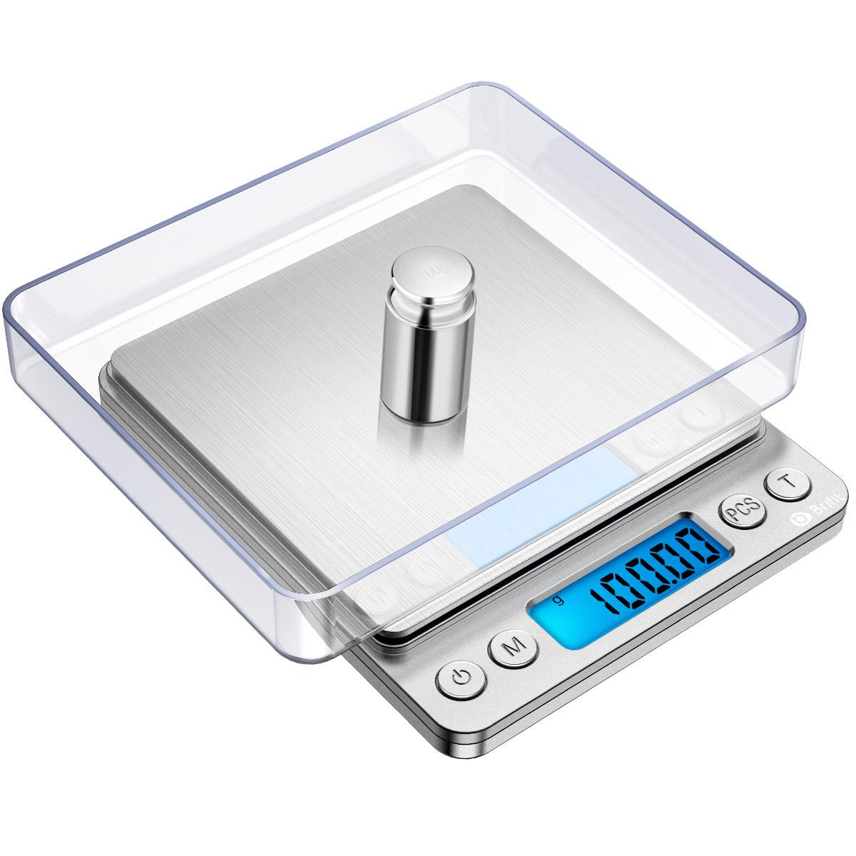 

ORIA Digital Kitchen Scale 500g/ 0.01g Mini Pocket Jewelry Scale Portable LCD Display Cooking Food Scale серебряный