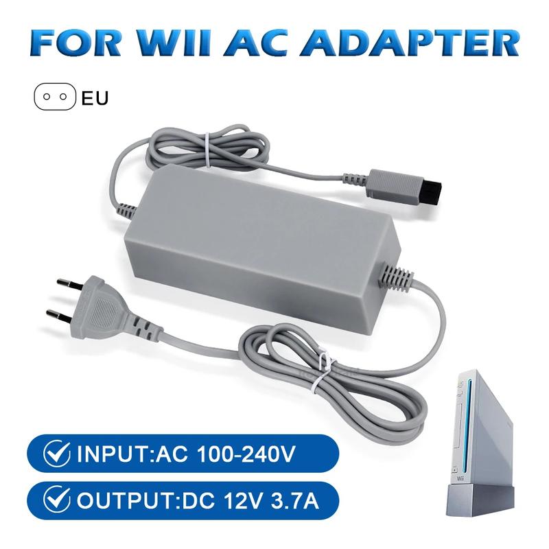 NEW For Nintendo Wii Game Console AC Adapter 100-240V 12V 3.7A Home Wall Power Supply Adapter EU/US Plug AC Charger High Quality