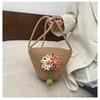 Cotton Rope Woven Bag Cute Flower Shoulder Ins Bucket Women's Beach Cross-body