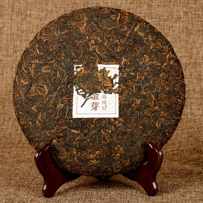 Thé Puerh mûr vieilli, 357g, Menghai Golden Bud Yunnan, gâteau aux sept graines