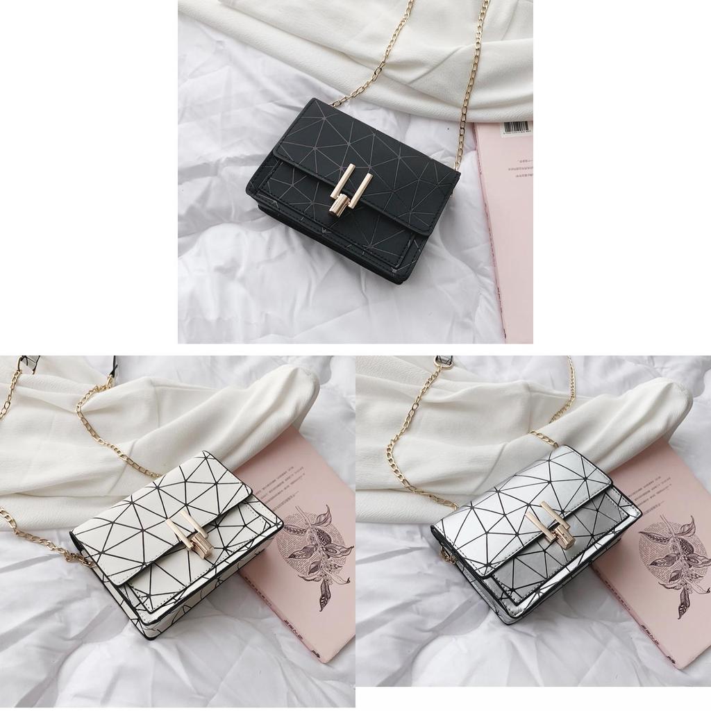 Street Style Mini Pu Shoulder Bag For Women With Chain Strap And Lock Closure