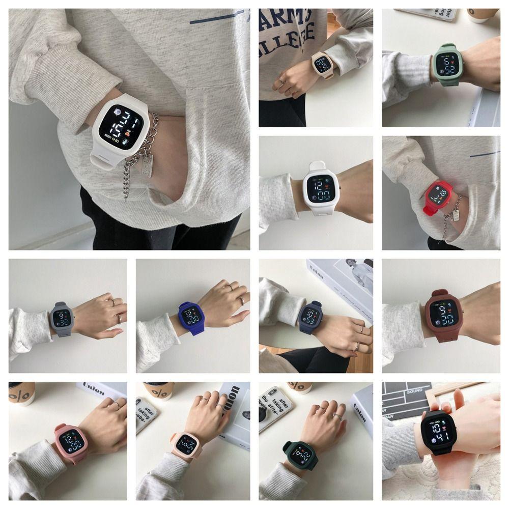 

Силиконовые часы для мужчин конфетного цвета женские часы Ins Smart Watch Sports