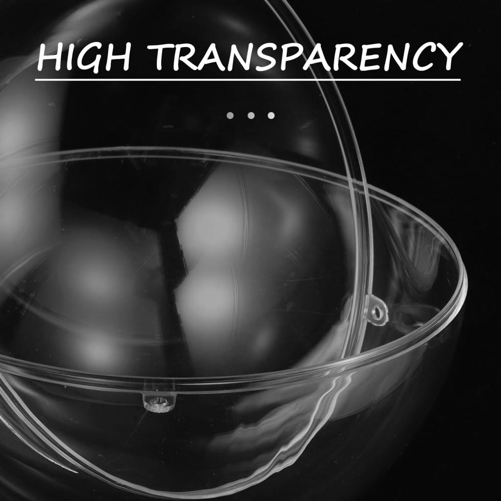 STOBAZA 16cm Clear Plastic Ball Capsule, Christmas Ornament, Refillable, DIY Christmas Decoration