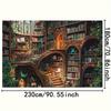 1pc 2D Plan [Library Background Banner] Fantasy Library Background Banner  Photography Props  Comfortable Reading Corner