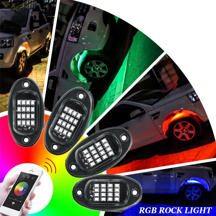 8PCS Underbody RGB LED Neon Light Atmosphere Bluetooth App Dual Remote Control