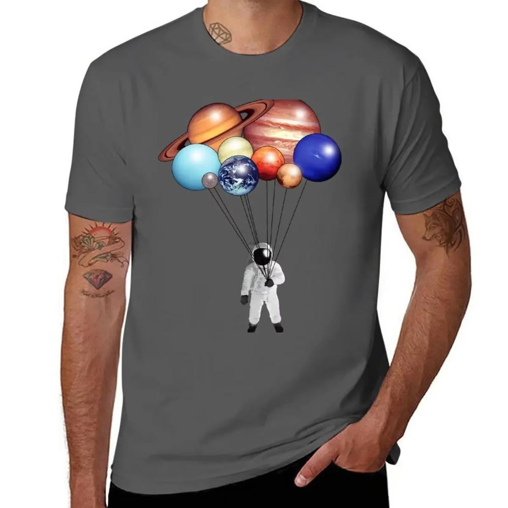 Astronaut Balloons T-Shirt summer top blacks new edition men clothing
