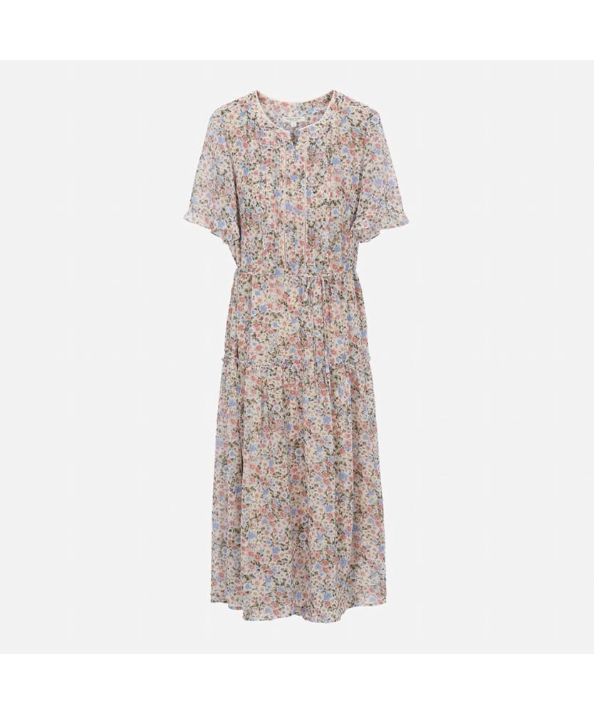 THURSDAY ISLAND Flower Chiffon Frill Dress_T254Mop241W