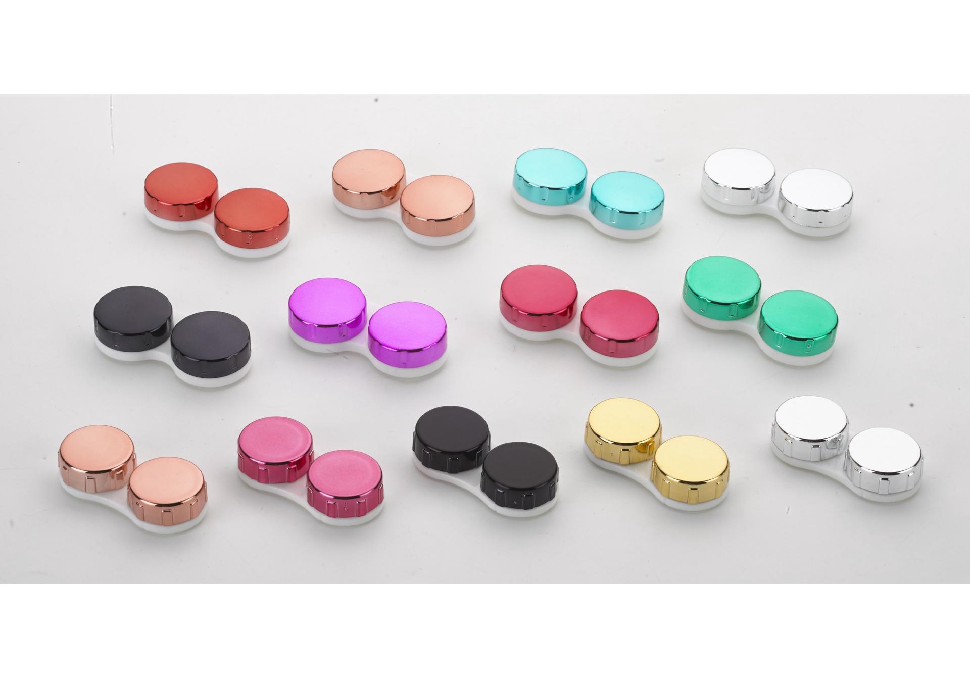 Compact UV Electroplated Double Contact Lens Case розового золота