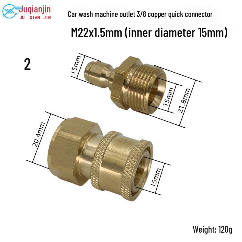 3/8" M22 Pressure Washer Quick Connect Joint for Commercial & Household Use