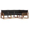 Outdoor Sofa Set with Cushions 4 Pcs Natural and Black