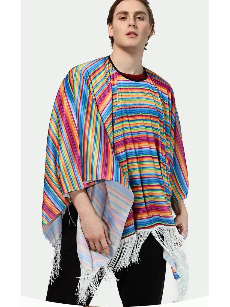 Adult Mexican Ethnic Style Cosplay Cape for Festival Parties