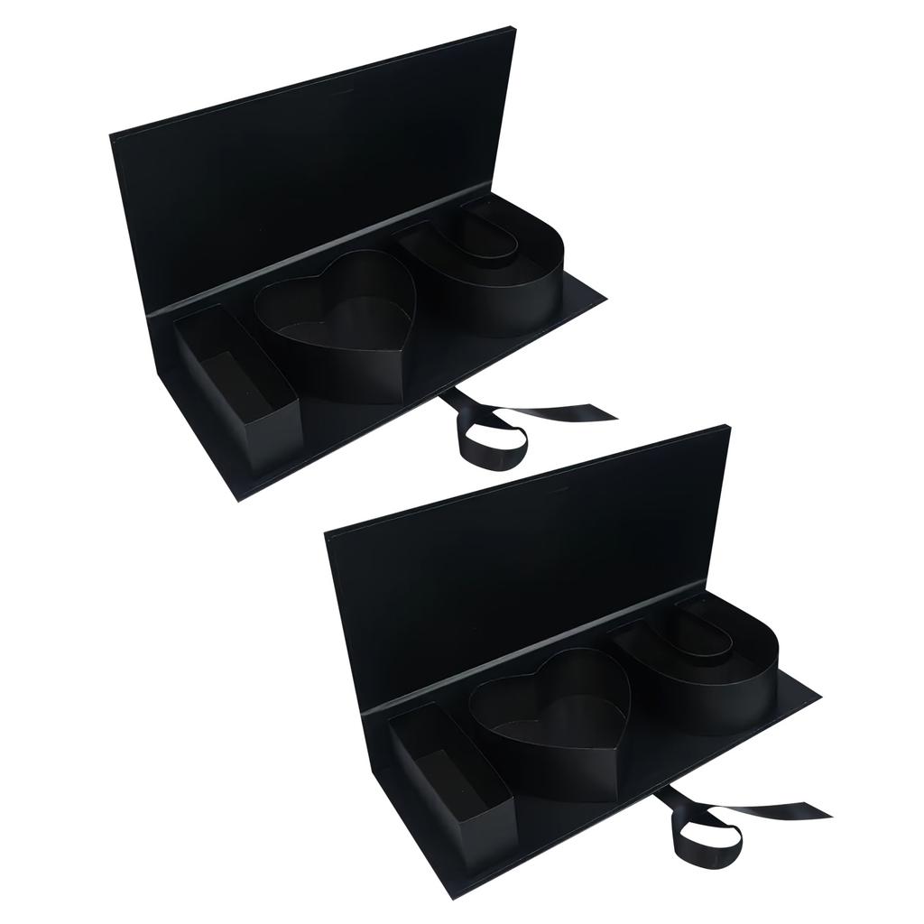 2 Empty I Love You Box Valentine's Day Gift Box, Thick Letter,shaped, Fillable Flower Gift Box Valentine's Day And Mother's Day Gift Box ,black,