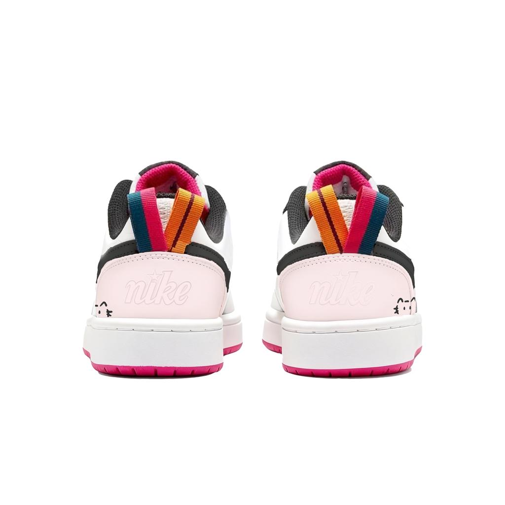 Nike Court Borough GS Black Berry Pink Lightweight Low top Skateboard Shoes Women's DJ0040-100(Team1713-)