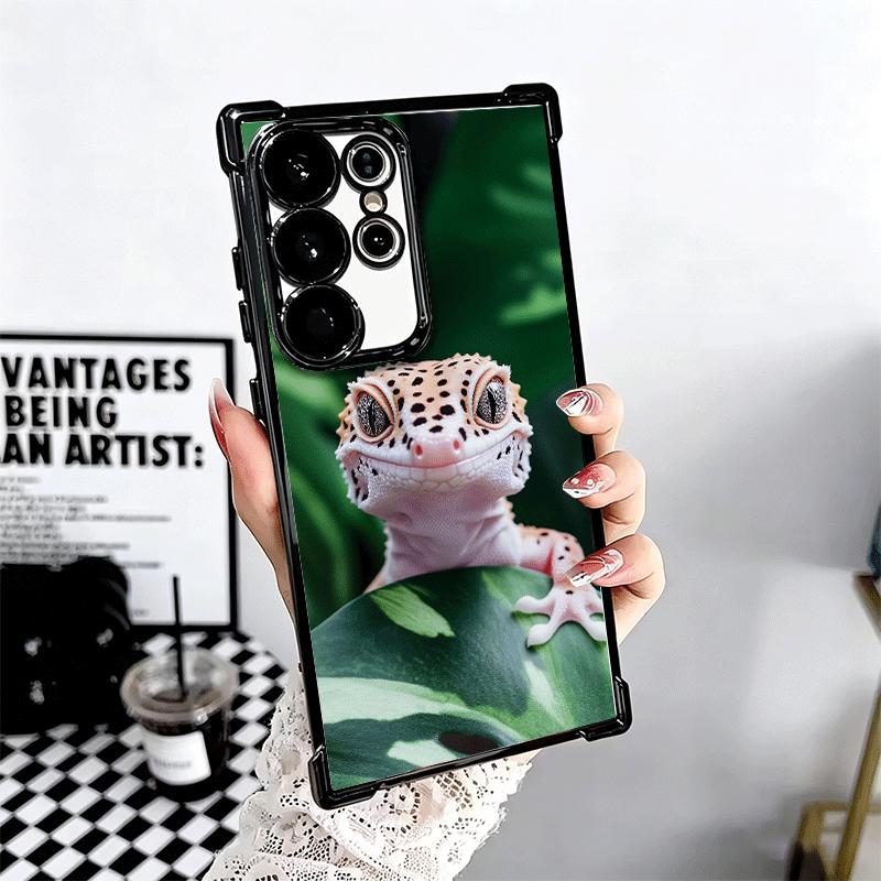 Lizards Geckos Cute Pet Plating Phone Case For Samsung Galaxy S24 S25 FE S26 Edge S23 Ultra S22 S21 Plus S20 Anti-Fall Airabag C