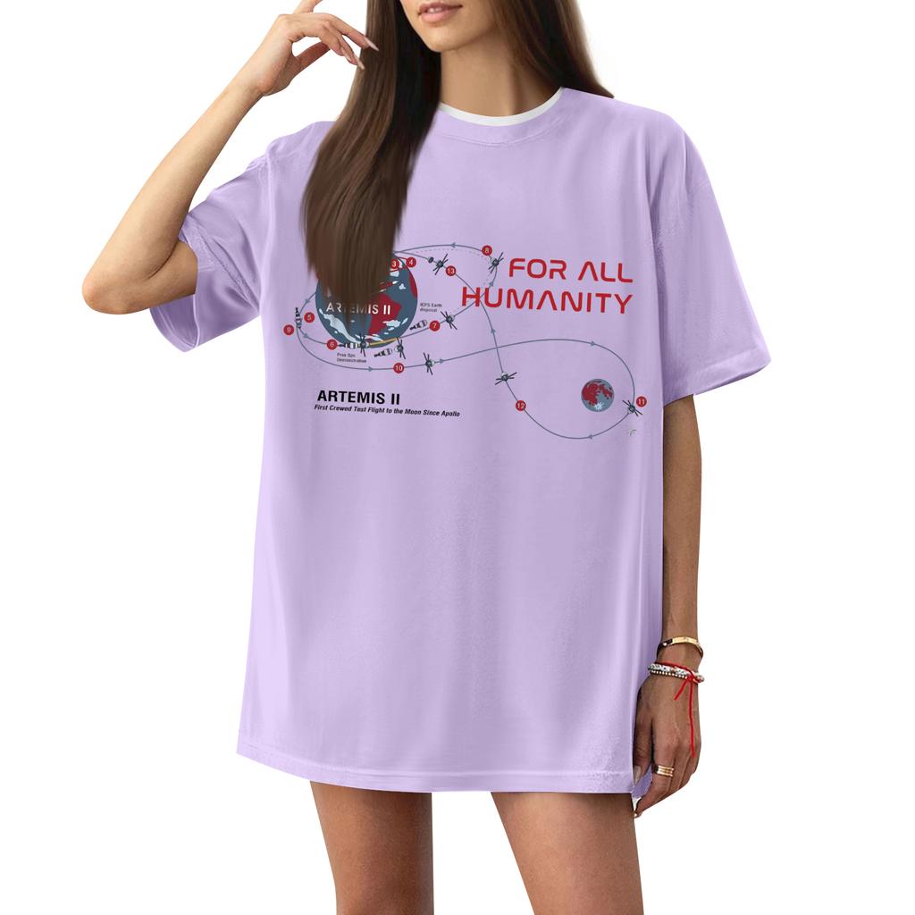 Women's Casual Printed T-Shirt Round Neck Pullover Short Sleeve Top